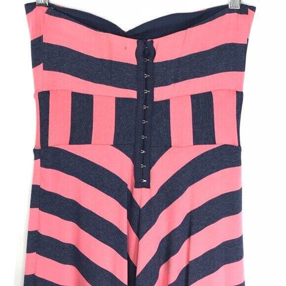 Ella Moss Womens Dress Size S Pink Navy Stripe Tube Sleeveless‎ - Picture 5 of 7
